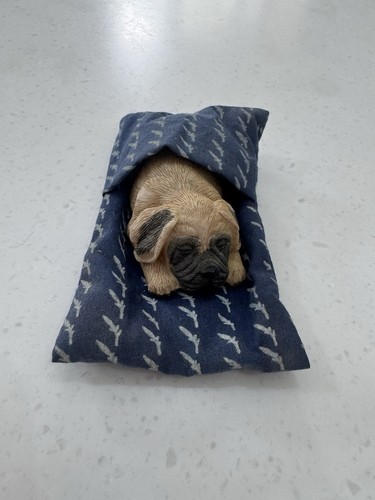 Sleeping pug dog figurine - sleeping,