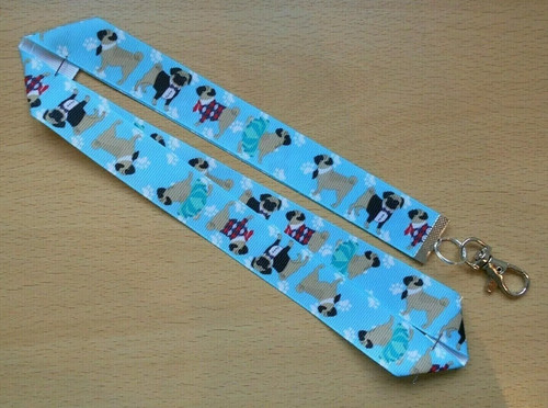 Pug dog lanyard - pug, walking