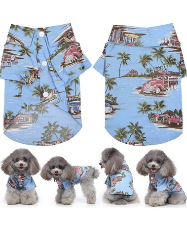 Hawaiian dog shirt summer - hawaiian,