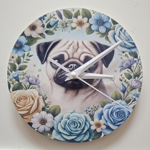 New pug puppy with flower - puppy, edge