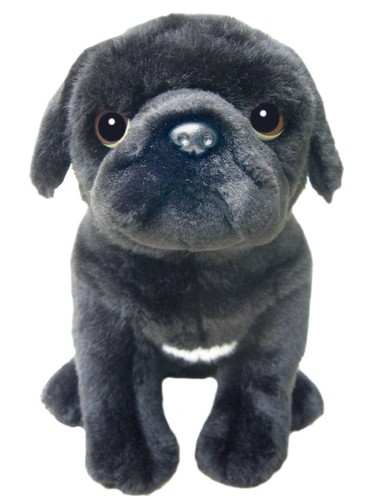 Black pug teddy - 12", plush