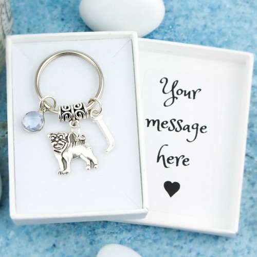 Pug keyring personalised - keyring,,