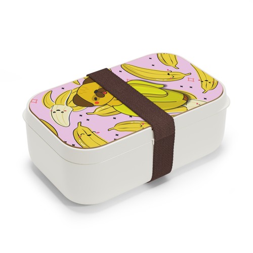 Pug puppy banana kawaii - a,