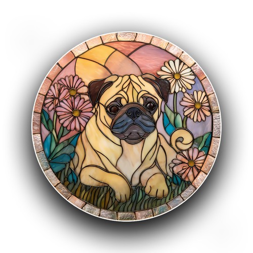 Pug dog puppy spring meadow - dog,