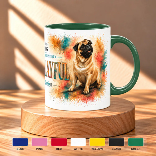 Pug 11oz ceramic - pug,