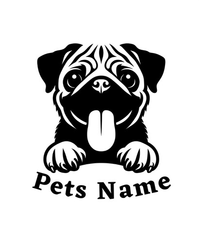 Personalised pug dog puppy - personalised,